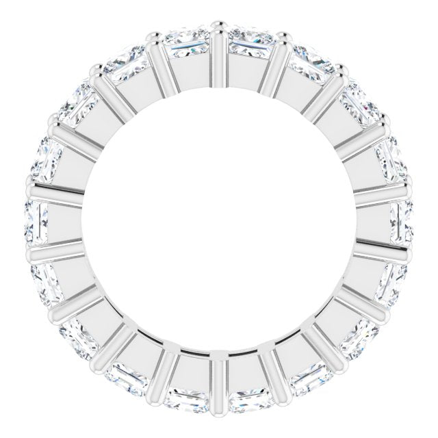 10K Gold Square Lab-Grown Diamond Shared-Prong Eternity Band – 3.25x3.25 mm Stones - White Gold - view 2