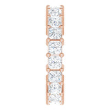 10K Gold Square Lab-Grown Diamond Shared-Prong Eternity Band – 2.75x2.75 mm Stones - Rose Gold - view 4