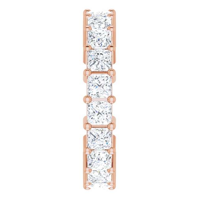 10K Gold Square Lab-Grown Diamond Shared-Prong Eternity Band – 2.75x2.75 mm Stones - Rose Gold - view 4