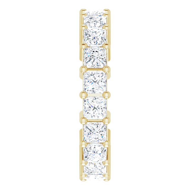 14K Gold Square Lab-Grown Diamond Shared-Prong Eternity Band – 2.75x2.75 mm Stones - Yellow Gold - view 4