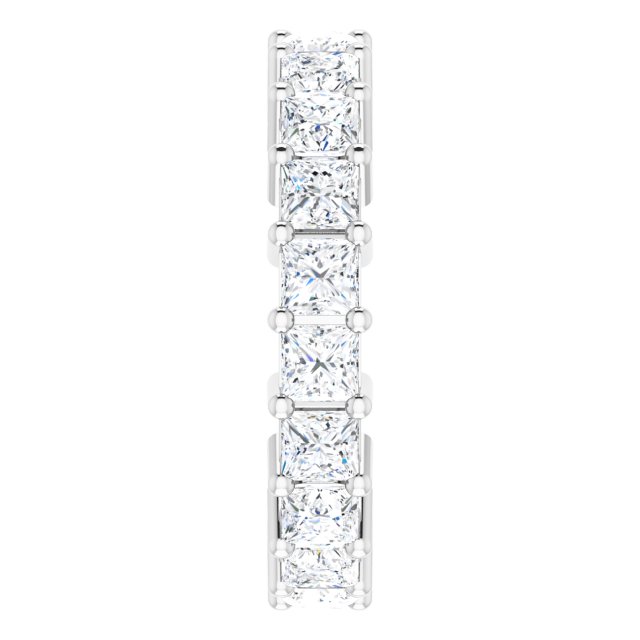 10K Gold Square Lab-Grown Diamond Shared-Prong Eternity Band – 2.75x2.75 mm Stones - White Gold - view 4
