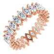 14K Gold Marquise Natural Diamond Shared-Prong Eternity Band – 4x2 mm Stones - Rose Gold