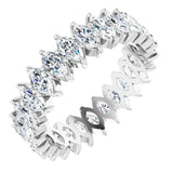 Platinum Marquise Lab-Grown Diamond Shared-Prong Eternity Band – 4x2 mm Stones