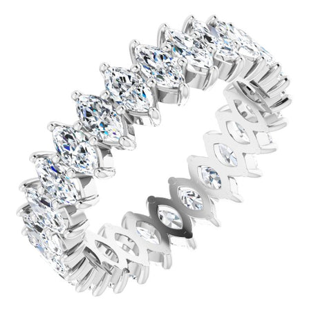 Platinum Marquise Lab-Grown Diamond Shared-Prong Eternity Band – 4x2 mm Stones