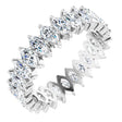 Platinum Marquise Natural Diamond Shared-Prong Eternity Band – 4x2 mm Stones