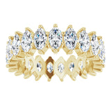 14K Gold Marquise Lab-Grown Diamond Shared-Prong Eternity Band – 4.5x2.5 mm Stones - Yellow Gold - view 3