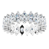 Platinum Marquise Natural Diamond Shared-Prong Eternity Band – 4.5x2.5 mm Stones - view 3