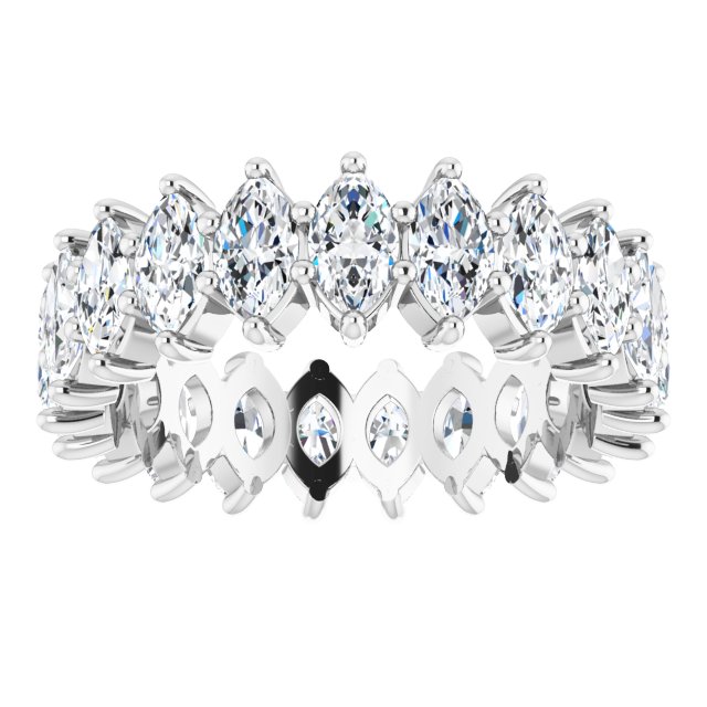 Platinum Marquise Lab-Grown Diamond Shared-Prong Eternity Band – 4.5x2.5 mm Stones - view 3