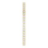 10K Gold Round Natural Diamond Shared-Prong Eternity Band – 1 mm Stones - Yellow Gold - view 4