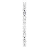 10K Gold Round Natural Diamond Shared-Prong Eternity Band – 1 mm Stones - White Gold - view 4