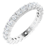 14K Gold Asscher Lab-Grown Diamond Shared-Prong Eternity Band – 2x2 mm Stones - White Gold