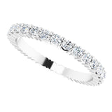 10K Gold Round Lab-Grown Diamond Shared-Prong Eternity Band – 1.7 mm Stones - White Gold - view 5