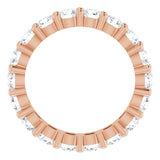 10K Gold Round Natural Diamond Shared-Prong Eternity Band – 3 mm Stones - Rose Gold - view 2