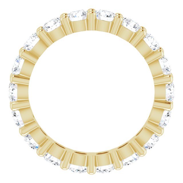 10K Gold Round Lab-Grown Diamond Shared-Prong Eternity Band – 3 mm Stones - Yellow Gold - view 2