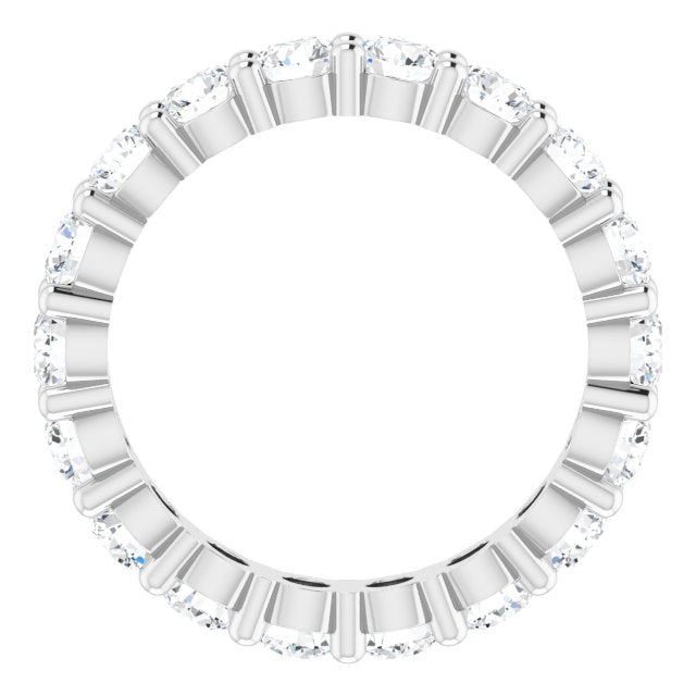 10K Gold Round Natural Diamond Shared-Prong Eternity Band – 3 mm Stones - White Gold - view 2