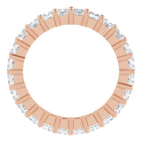 10K Gold Square Natural Diamond Shared-Prong Eternity Band – 2.25x2.25 mm Stones - Rose Gold - view 2