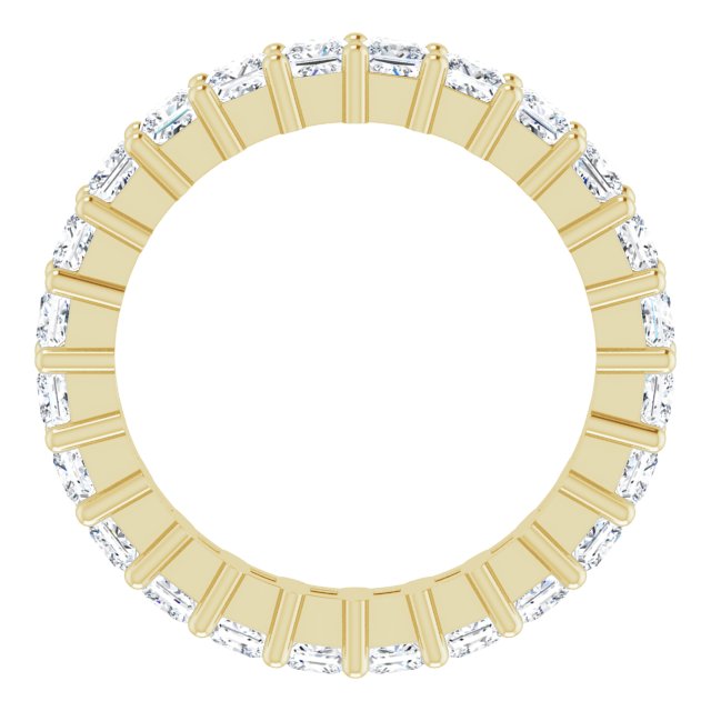 10K Gold Square Natural Diamond Shared-Prong Eternity Band – 2.25x2.25 mm Stones - Yellow Gold - view 2