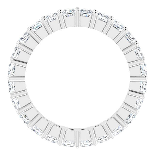 10K Gold Square Natural Diamond Shared-Prong Eternity Band – 2.25x2.25 mm Stones - White Gold - view 2