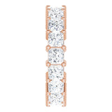 10K Gold Square Natural Diamond Shared-Prong Eternity Band – 3.25x3.25 mm Stones - Rose Gold - view 4