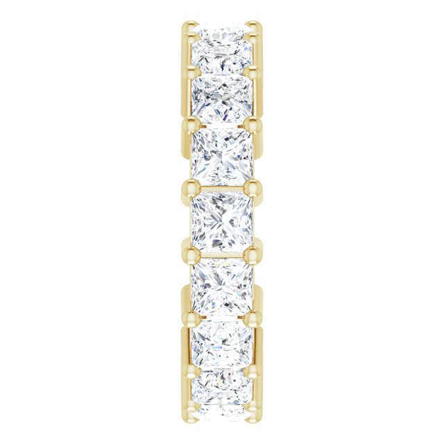 10K Gold Square Natural Diamond Shared-Prong Eternity Band – 3.25x3.25 mm Stones - Yellow Gold - view 4