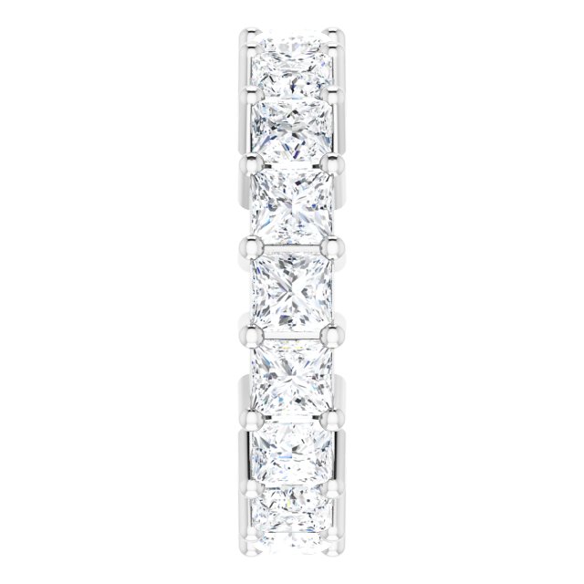 10K Gold Square Natural Diamond Shared-Prong Eternity Band – 3.25x3.25 mm Stones - White Gold - view 4