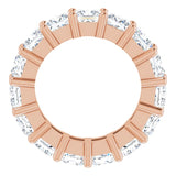 10K Gold Square Lab-Grown Diamond Shared-Prong Eternity Band – 4x4 mm Stones - Rose Gold - view 2
