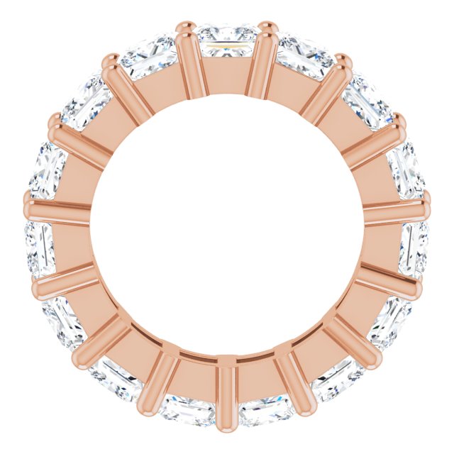 10K Gold Square Lab-Grown Diamond Shared-Prong Eternity Band – 4x4 mm Stones - Rose Gold - view 2