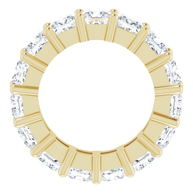 10K Gold Square Lab-Grown Diamond Shared-Prong Eternity Band – 4x4 mm Stones - Yellow Gold - view 2