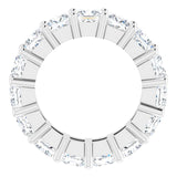 10K Gold Square Lab-Grown Diamond Shared-Prong Eternity Band – 4x4 mm Stones - White Gold - view 2