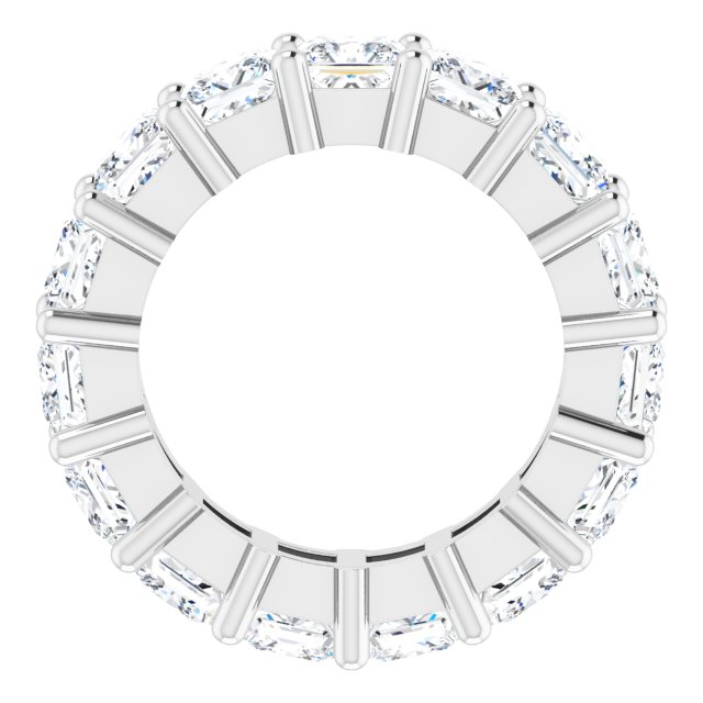 10K Gold Square Lab-Grown Diamond Shared-Prong Eternity Band – 4x4 mm Stones - White Gold - view 2