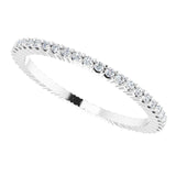 10K Gold Round Lab-Grown Diamond Shared-Prong Eternity Band – 1 mm Stones - White Gold - view 5