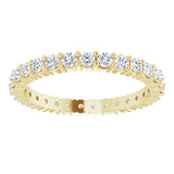 10K Gold Round Lab-Grown Diamond Shared-Prong Eternity Band – 1.75 mm Stones - Yellow Gold - view 3