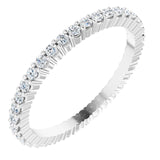 10K Gold Round Lab-Grown Diamond Shared-Prong Eternity Band – 1.3 mm Stones - White Gold
