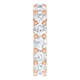 10K Gold Round Natural Diamond Shared-Prong Eternity Band – 3.75 mm Stones - Rose Gold - view 4