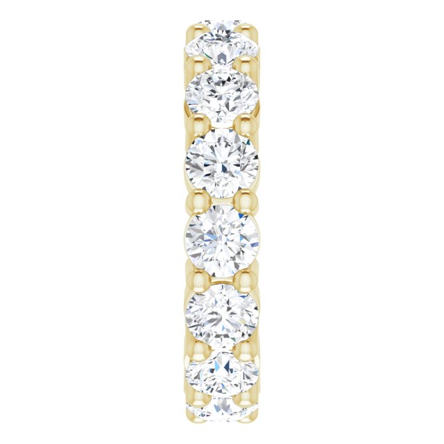 10K Gold Round Natural Diamond Shared-Prong Eternity Band – 3.75 mm Stones - Yellow Gold - view 4