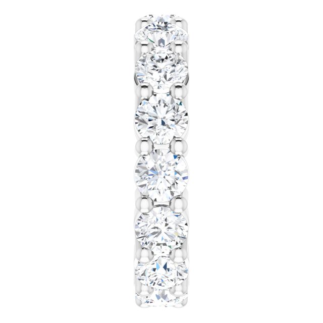 10K Gold Round Natural Diamond Shared-Prong Eternity Band – 3.75 mm Stones - White Gold - view 4