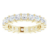 14K Gold Asscher Lab-Grown Diamond Shared-Prong Eternity Band – 2.6x2.6 mm Stones - Yellow Gold - view 3
