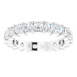 Platinum Asscher Lab-Grown Diamond Shared-Prong Eternity Band – 2.6x2.6 mm Stones - view 3