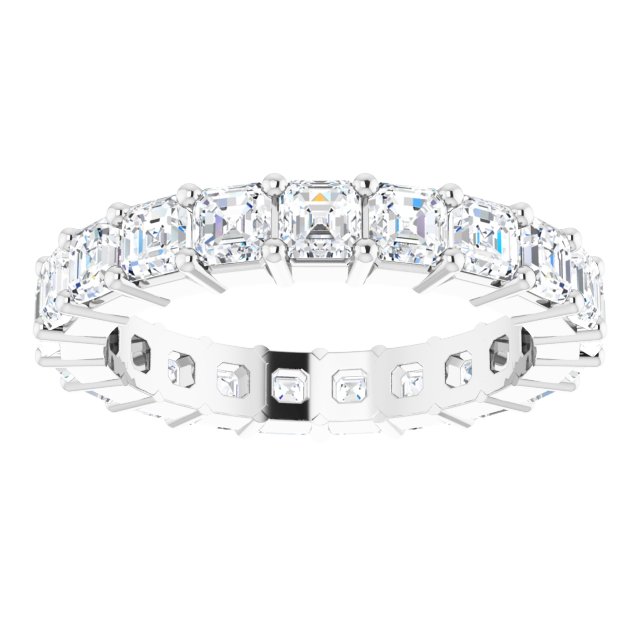 Platinum Asscher Lab-Grown Diamond Shared-Prong Eternity Band – 2.6x2.6 mm Stones - view 3