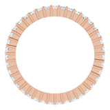 10K Gold Square Lab-Grown Diamond Shared-Prong Eternity Band – 1.25x1.25 mm Stones - Rose Gold - view 2