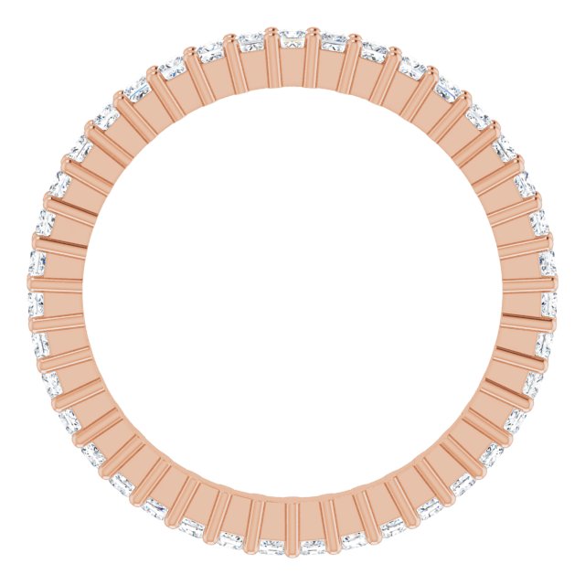 10K Gold Square Lab-Grown Diamond Shared-Prong Eternity Band – 1.25x1.25 mm Stones - Rose Gold - view 2