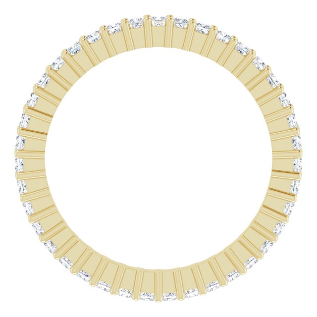 10K Gold Square Lab-Grown Diamond Shared-Prong Eternity Band – 1.25x1.25 mm Stones - Yellow Gold - view 2