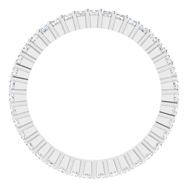 10K Gold Square Lab-Grown Diamond Shared-Prong Eternity Band – 1.25x1.25 mm Stones - White Gold - view 2