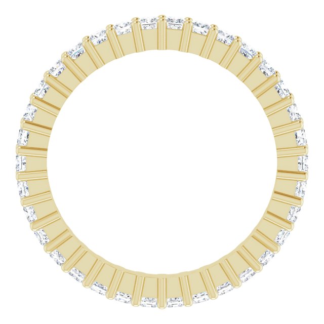 10K Gold Square Natural Diamond Shared-Prong Eternity Band – 1.5x1.5 mm Stones - Yellow Gold - view 2