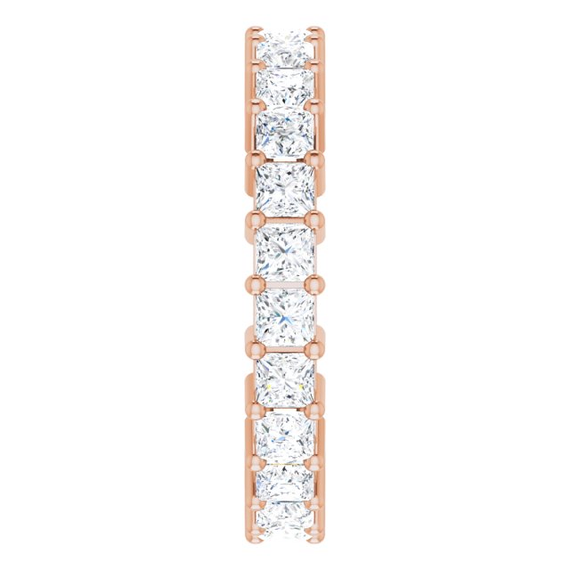 10K Gold Square Lab-Grown Diamond Shared-Prong Eternity Band – 2.25x2.25 mm Stones - Rose Gold - view 4