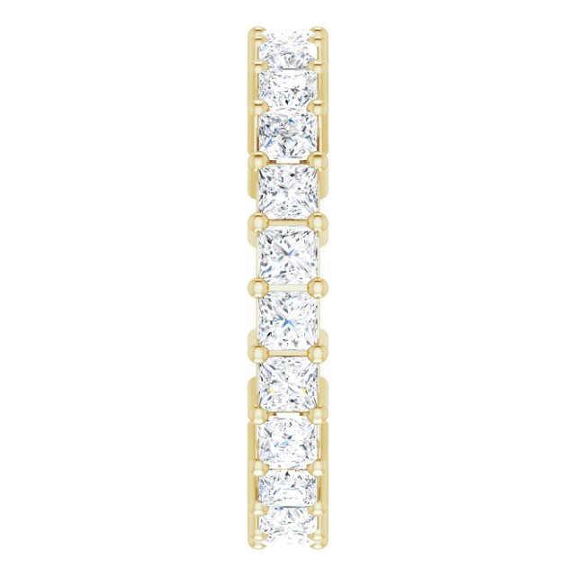 10K Gold Square Natural Diamond Shared-Prong Eternity Band – 2.25x2.25 mm Stones - Yellow Gold - view 4
