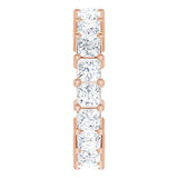 10K Gold Square Lab-Grown Diamond Shared-Prong Eternity Band – 3x3 mm Stones - Rose Gold - view 4