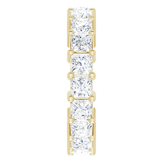 10K Gold Square Lab-Grown Diamond Shared-Prong Eternity Band – 3x3 mm Stones - Yellow Gold - view 4