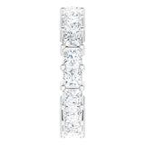 10K Gold Square Lab-Grown Diamond Shared-Prong Eternity Band – 3x3 mm Stones - White Gold - view 4
