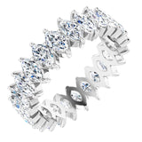Platinum Marquise Natural Diamond Shared-Prong Eternity Band – 4.25x2.25 mm Stones